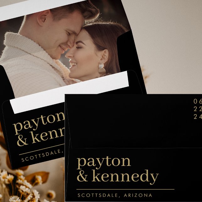 Return Address Elegant Stylish Chic Modern Wedding Envelope (Creator Uploaded)