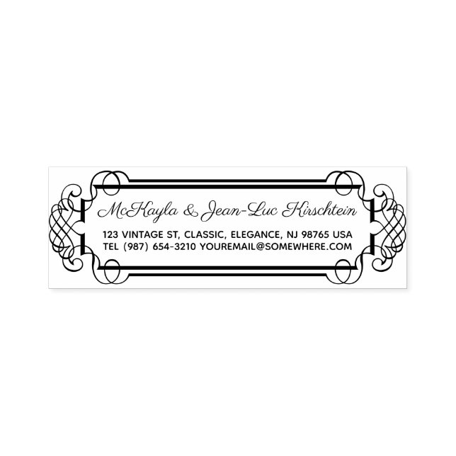 Return Address Elegant Wedding Anniversary Rococo Self-inking Stamp (Design)