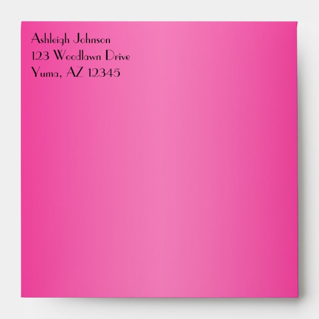 Return Address Envelope for 5" Square Invitation (Front)