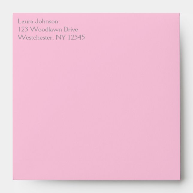 Return Address Envelope for 5" Square Invitation (Front)