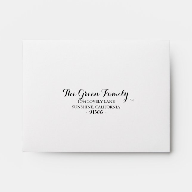 Return Address Envelope for RSVP (Front)
