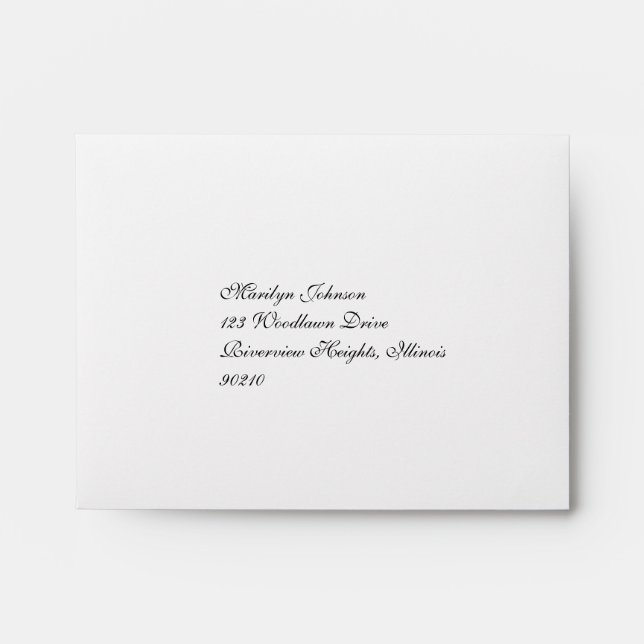 Return Address Envelope for RSVP Card (Front)