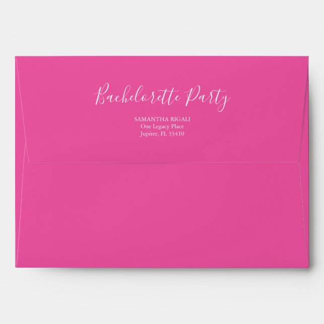 Return Address Envelopes Pink Bachelorette Party (Back (Top Flap))