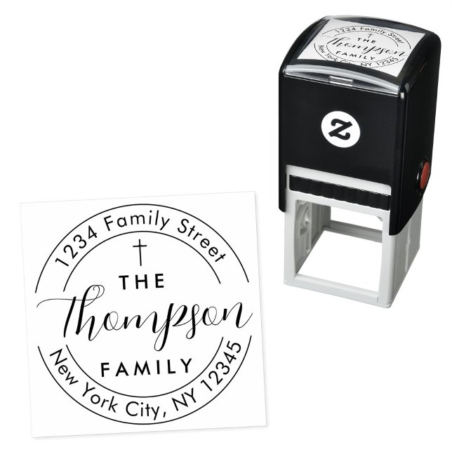 Return Address Family Christian Cross Self-inking Stamp (Return Address Family Christian Cross Self-inking Self-inking Stamp)