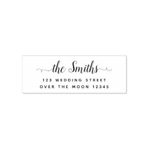 Return Address Family Name Custom Chic Calligraphy Self-inking Stamp