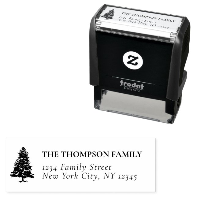 Return Address Family Pine Tree Self-inking Stamp (In Situ)