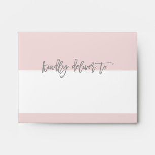 RETURN ADDRESS FLAP modern pale pink faux gold Envelope