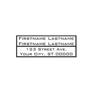 Return Address for a married couple with two names Self-inking Stamp