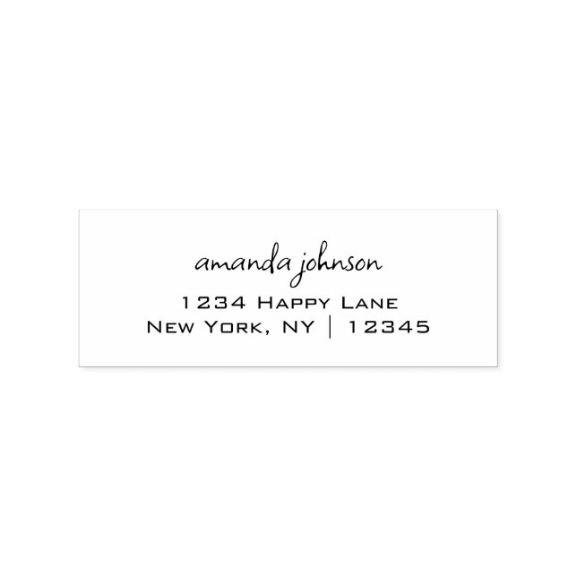 Return Address Full Name Clean Basic Simple Rubber Stamp (Imprint)