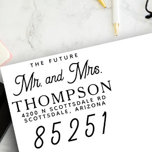 Return Address Future Mr and Mrs Simple Stylish Self-inking Stamp