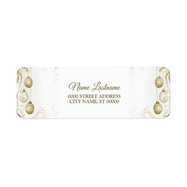 Return Address Golden Ornament Christmas Holiday (Front)
