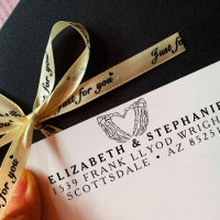 Return Address Goth Wedding Skeleton Heart Custom