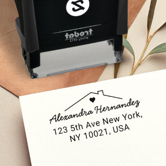 Return Address House Heart Modern Minimalist Self-inking Stamp