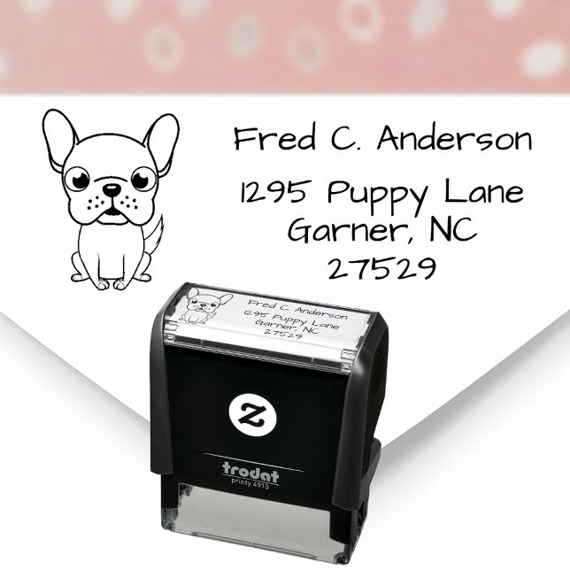 Return Address Ink Stamp for French Bulldog Lovers (Cute Boston Terrier Return Address Stamp for Dog Lovers)