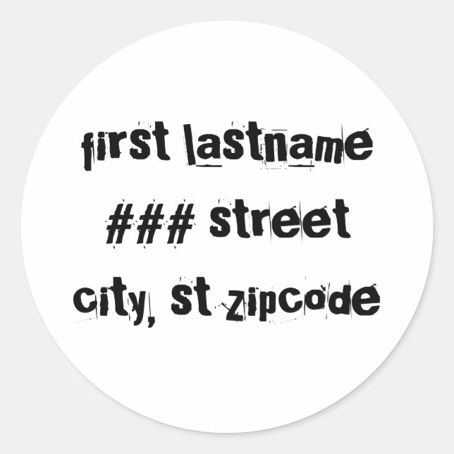 return address label (Front)