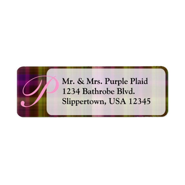 Return Address Label (Front)