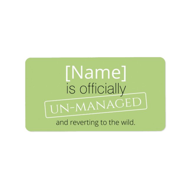 Return Address Label (Front)