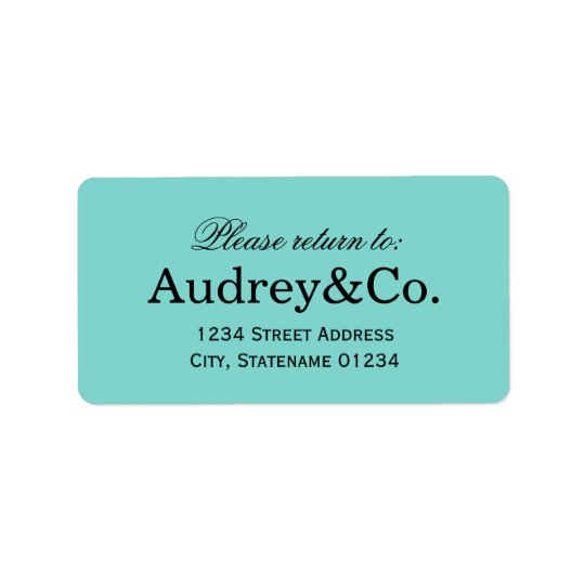 Return Address Label | Aqua Blue