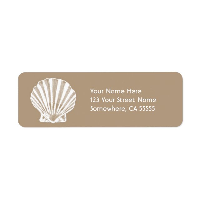 Return Address Label//Beige Sand Sea Shell (Front)