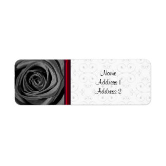 Return Address Label Black Rose