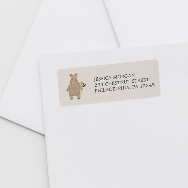 Return Address Label Boho Woodland Bear (Creator Uploaded)