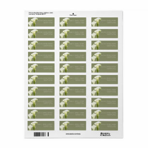 Return Address Label Calla Lilies bridal shower.