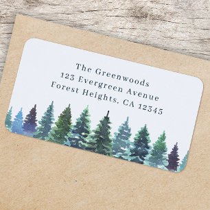 Return Address Label Elegant Watercolor Forest
