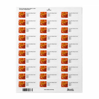 Return Address Label Fiery Flower