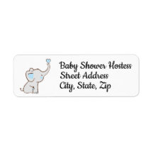 Return address label for baby boy shower