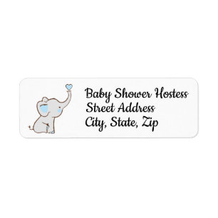 Return address label for baby boy shower