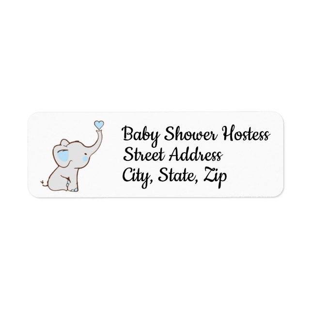 Return address label for baby boy shower (Front)