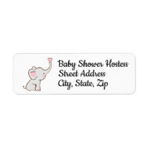 Return address label for baby girl shower