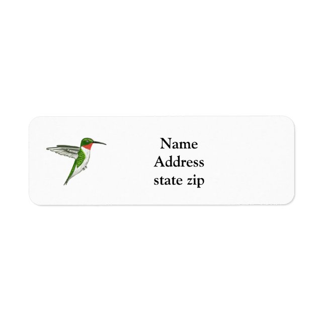 Return address label Hummingbird, stickers, office (Front)