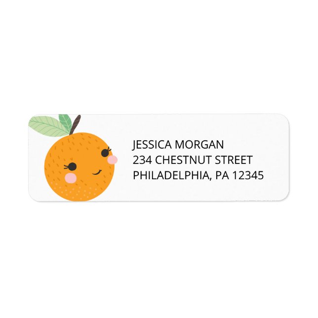 Return Address Label Little Cutie Citrus (Front)