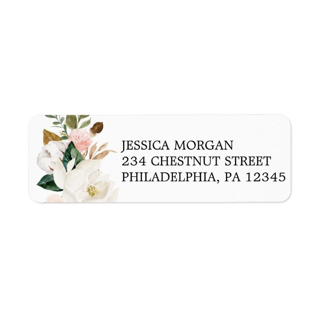 Return Address Label Magnolia Cotton (Front)