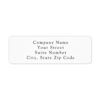 Return Address Label Minimal Simple Elegant White