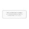 Return Address Label Minimal Simple Elegant White