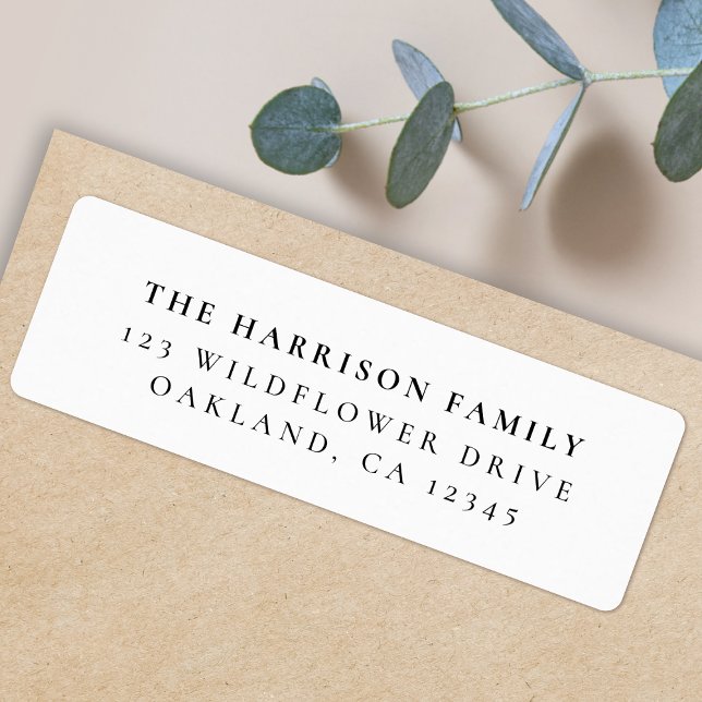 Return Address Label Minimal Simple Elegant White (Creator Uploaded)