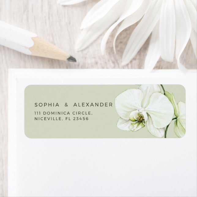 Return Address Label Orchid Wedding. (Insitu)