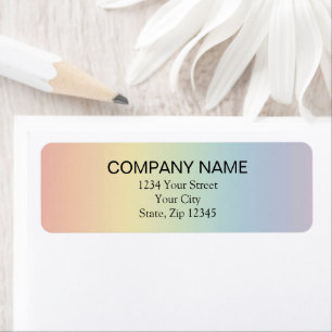 Return Address Label Pastel Rainbow