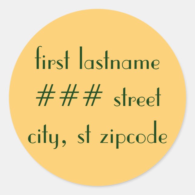 return address label - personalise (Front)