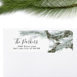 Return Address Label Pine Wreath Christmas Holiday