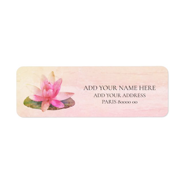RETURN ADDRESS LABEL : PINK LOTUS (Front)