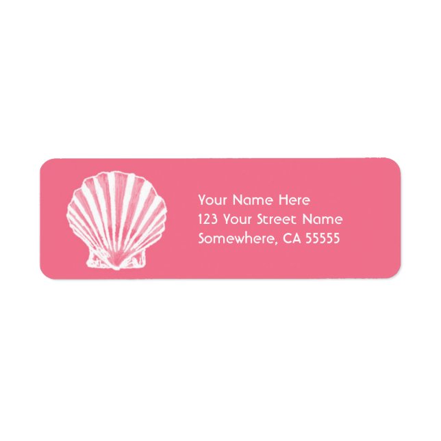 Return Address Label//Pink Sea Shell (Front)
