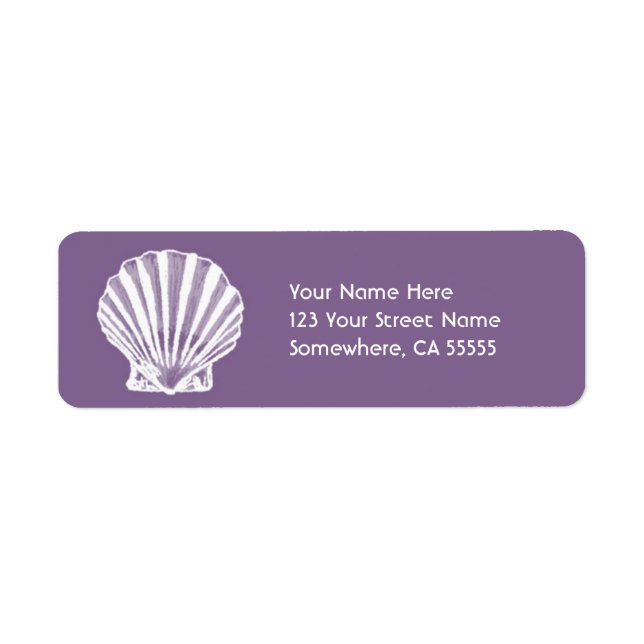 Return Address Label//Purple Sea Shell (Front)