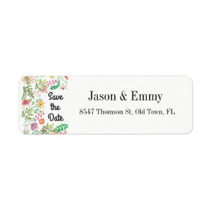 Return Address Label - Save the Date Floral Theme