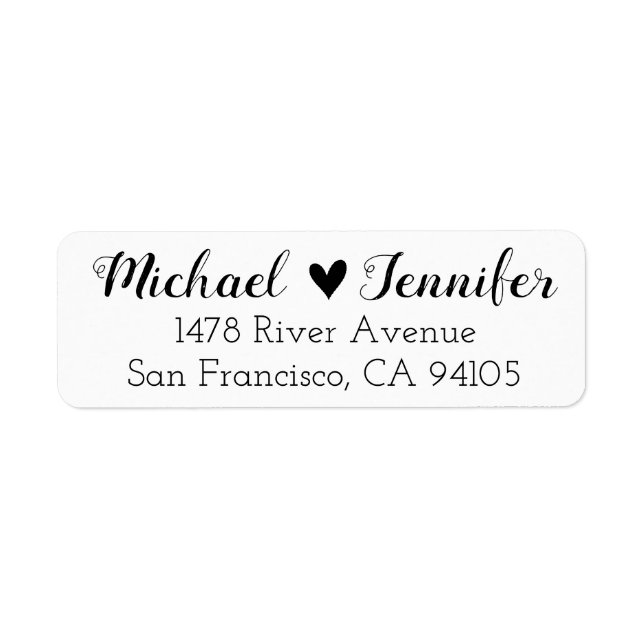 Return Address Label Wedding Save The Date heart (Front)
