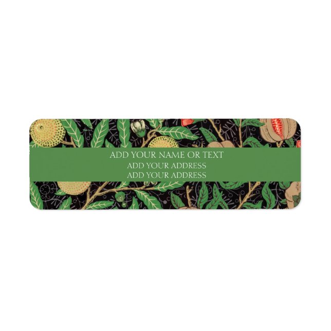 RETURN ADDRESS LABEL : WILLIAM MORRIS POMEGRANATE (Front)