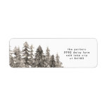 Return Address Label Winter Christmas Trees<br><div class="desc">This is a beautiful watercolor painted holiday return address label. A Christmas Holiday theme with watercolor painted winter snow scene of rows of christmas trees. Festive and beautiful!  holidayz18</div>