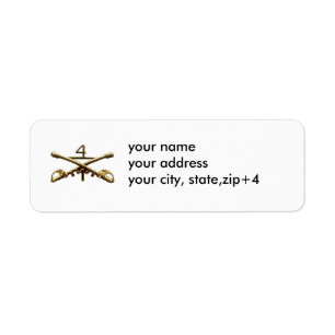 Return address label with 1/4 Cavalry insignia